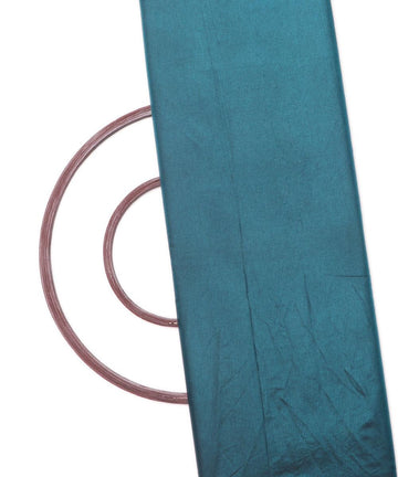 peacock blue colour two tone plain paper silk fabric